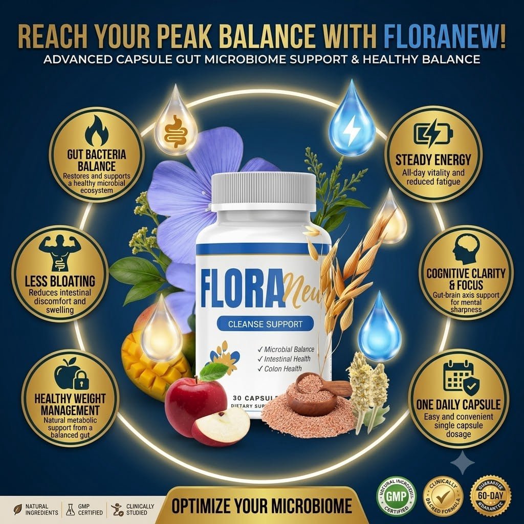Flora New gut health capsule. Less bloating. Healthy weight. One daily. 60-day warranty.